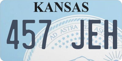 KS license plate 457JEH