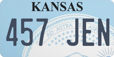 KS license plate 457JEN