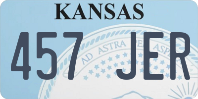 KS license plate 457JER