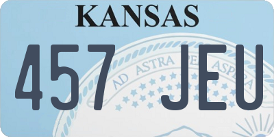 KS license plate 457JEU