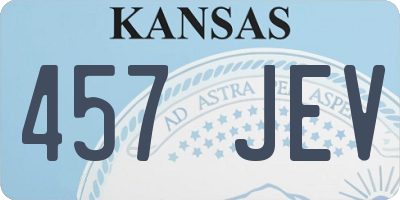 KS license plate 457JEV