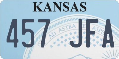 KS license plate 457JFA