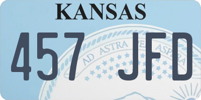 KS license plate 457JFD