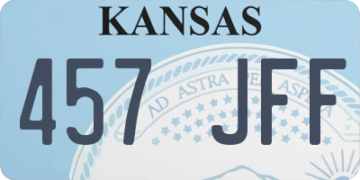 KS license plate 457JFF