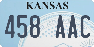 KS license plate 458AAC