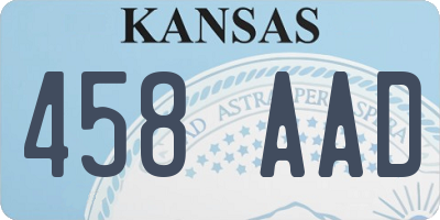 KS license plate 458AAD