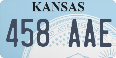 KS license plate 458AAE