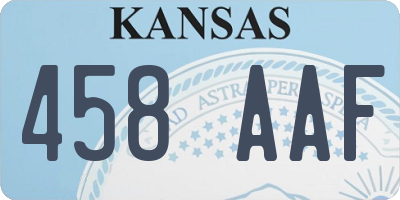 KS license plate 458AAF