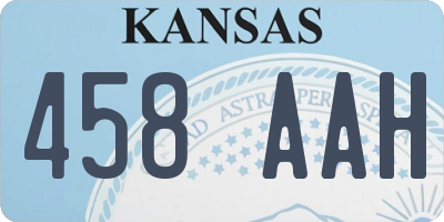 KS license plate 458AAH