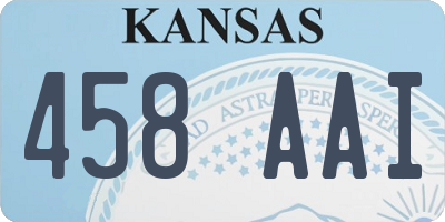 KS license plate 458AAI