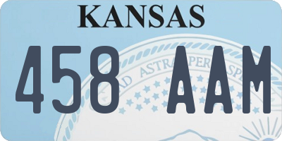KS license plate 458AAM