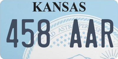KS license plate 458AAR