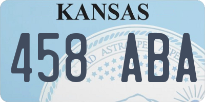 KS license plate 458ABA