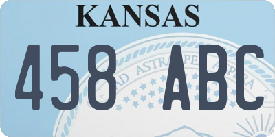 KS license plate 458ABC