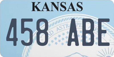 KS license plate 458ABE