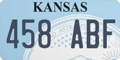 KS license plate 458ABF