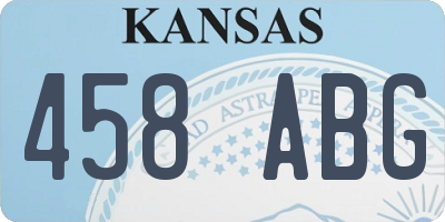 KS license plate 458ABG