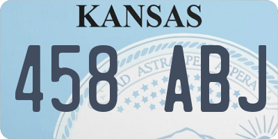KS license plate 458ABJ