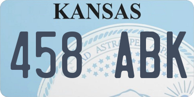 KS license plate 458ABK