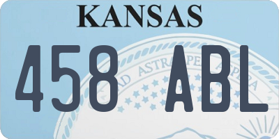 KS license plate 458ABL