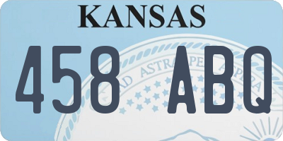 KS license plate 458ABQ