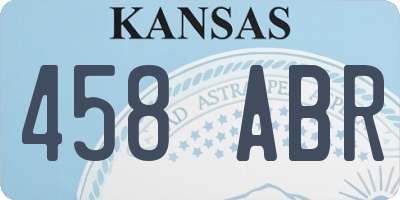 KS license plate 458ABR