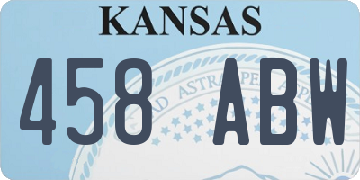 KS license plate 458ABW