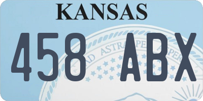 KS license plate 458ABX