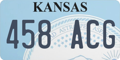 KS license plate 458ACG