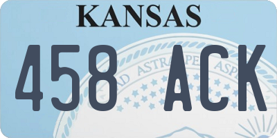 KS license plate 458ACK