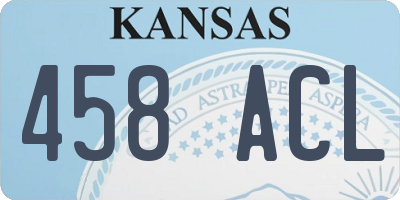 KS license plate 458ACL