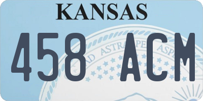 KS license plate 458ACM