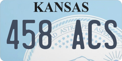 KS license plate 458ACS
