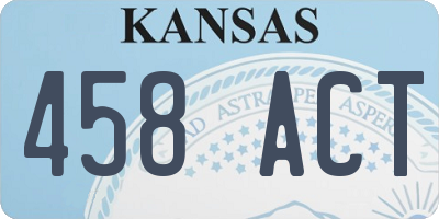 KS license plate 458ACT