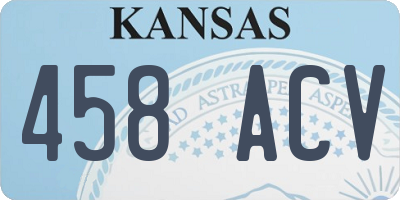 KS license plate 458ACV
