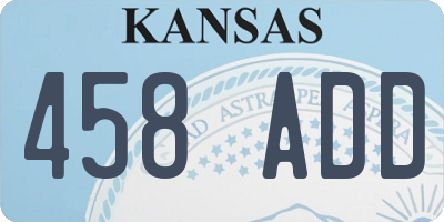 KS license plate 458ADD