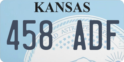 KS license plate 458ADF