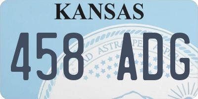 KS license plate 458ADG