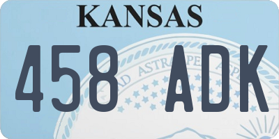 KS license plate 458ADK