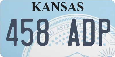 KS license plate 458ADP