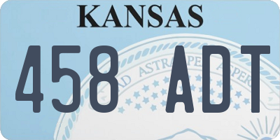 KS license plate 458ADT