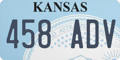KS license plate 458ADV