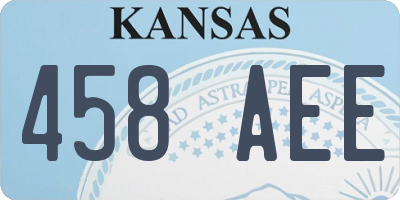 KS license plate 458AEE