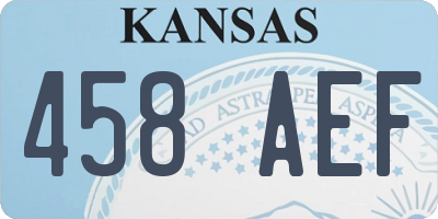 KS license plate 458AEF