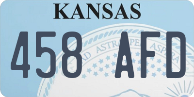 KS license plate 458AFD