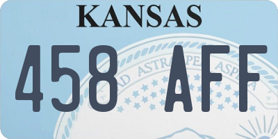 KS license plate 458AFF