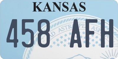 KS license plate 458AFH