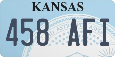 KS license plate 458AFI
