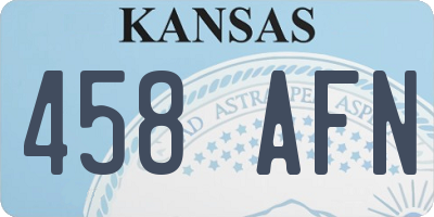 KS license plate 458AFN