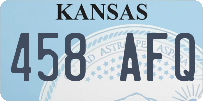 KS license plate 458AFQ